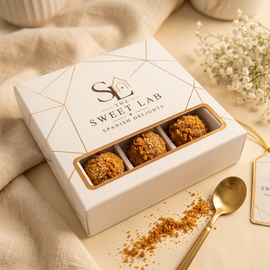 Lotus CocoBites gift box on warm beige background